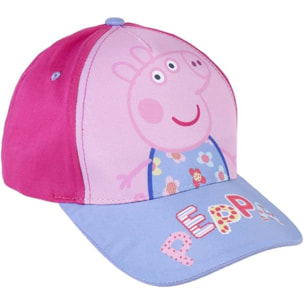 Gorra infantil de peppa pig - color rosa - apta de 2 a 8 años - combina algodón y poliéster - gorra para niños con velcro trasero ajustable