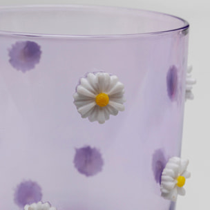 Verres à eau Party violets fleurs set de 4 Kare Design