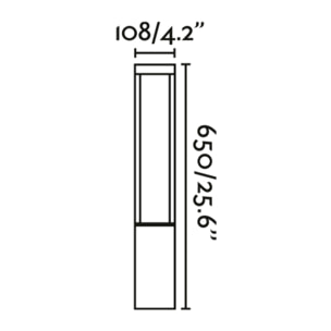 AGRA LED Lámpara baliza marrón óxido luz cálida h.650mm