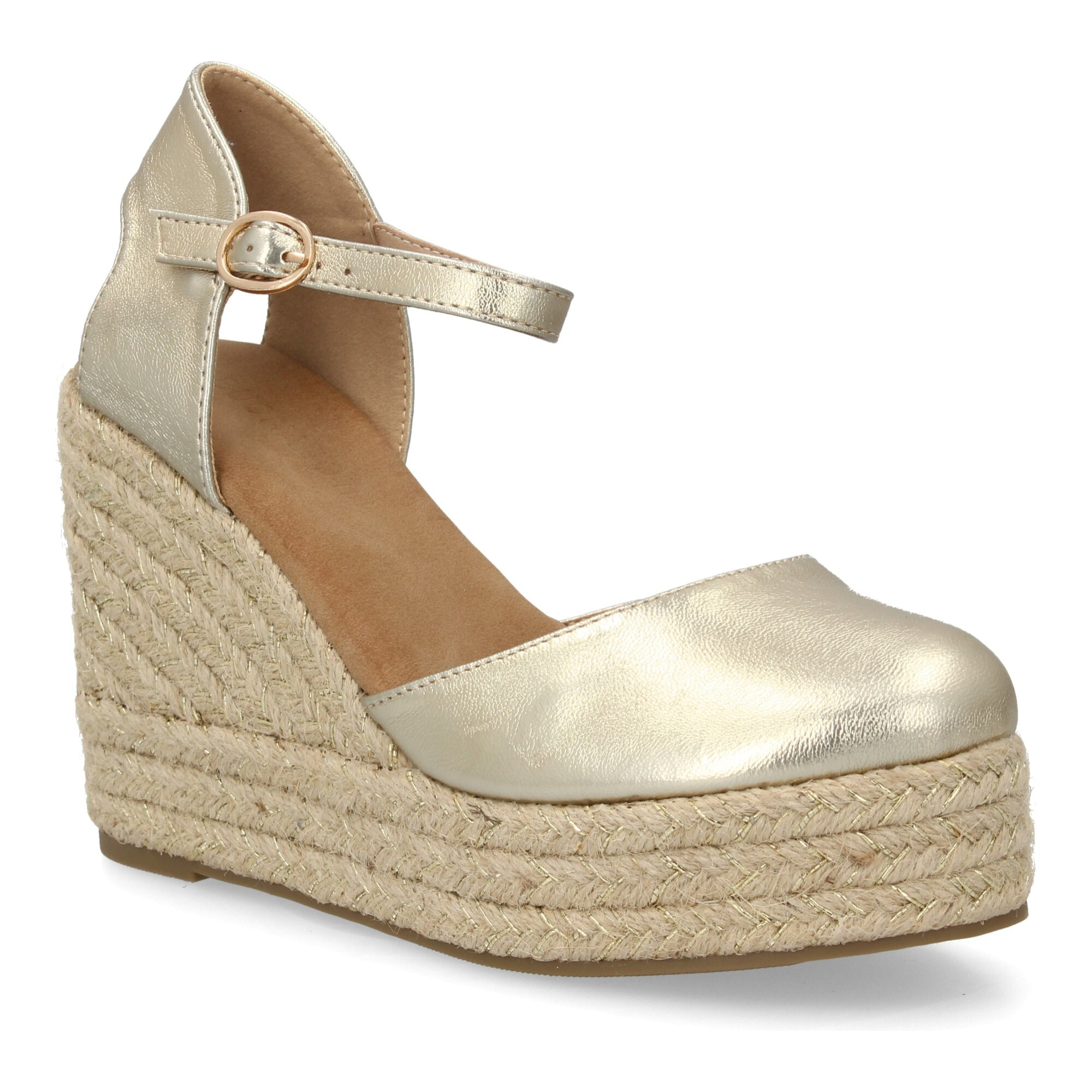 Alpargata cuña mujer talón cerrado y pulsera tobillo