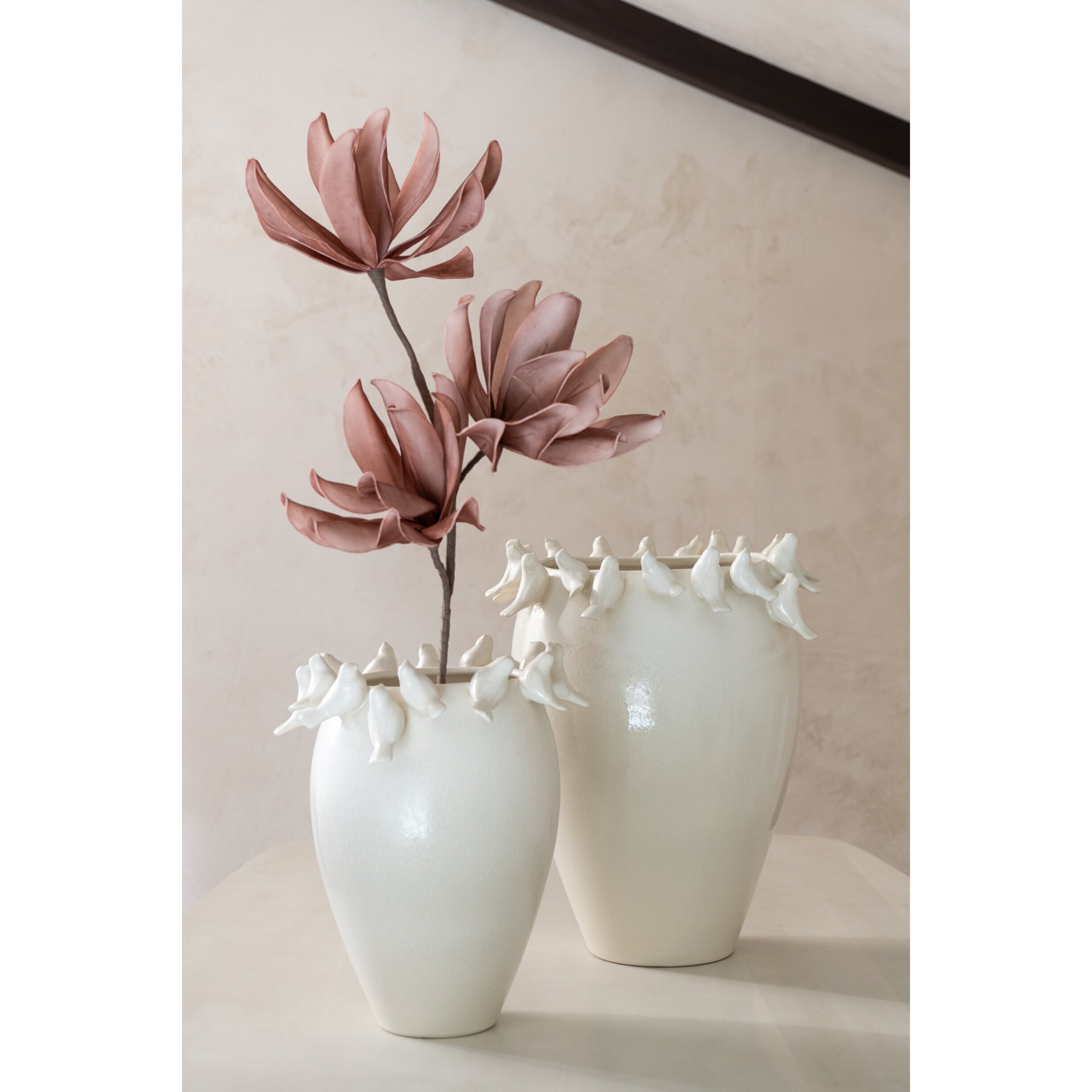 J-Line vase Budgie - céramique - blanc - small