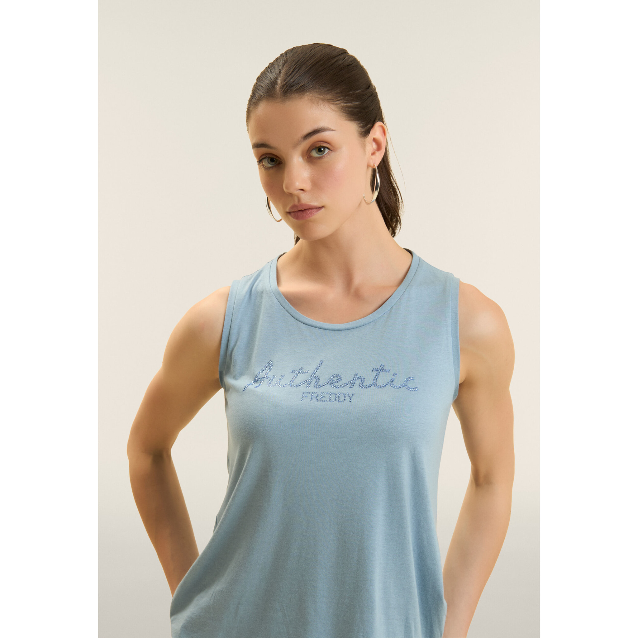 Canotta "Authentic" con logo FREDDY in strass