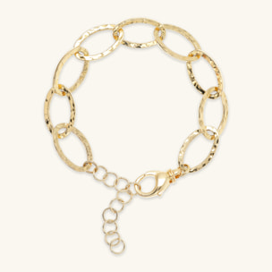 Bracciale Catena Sottile Ovale Allungata Martellata