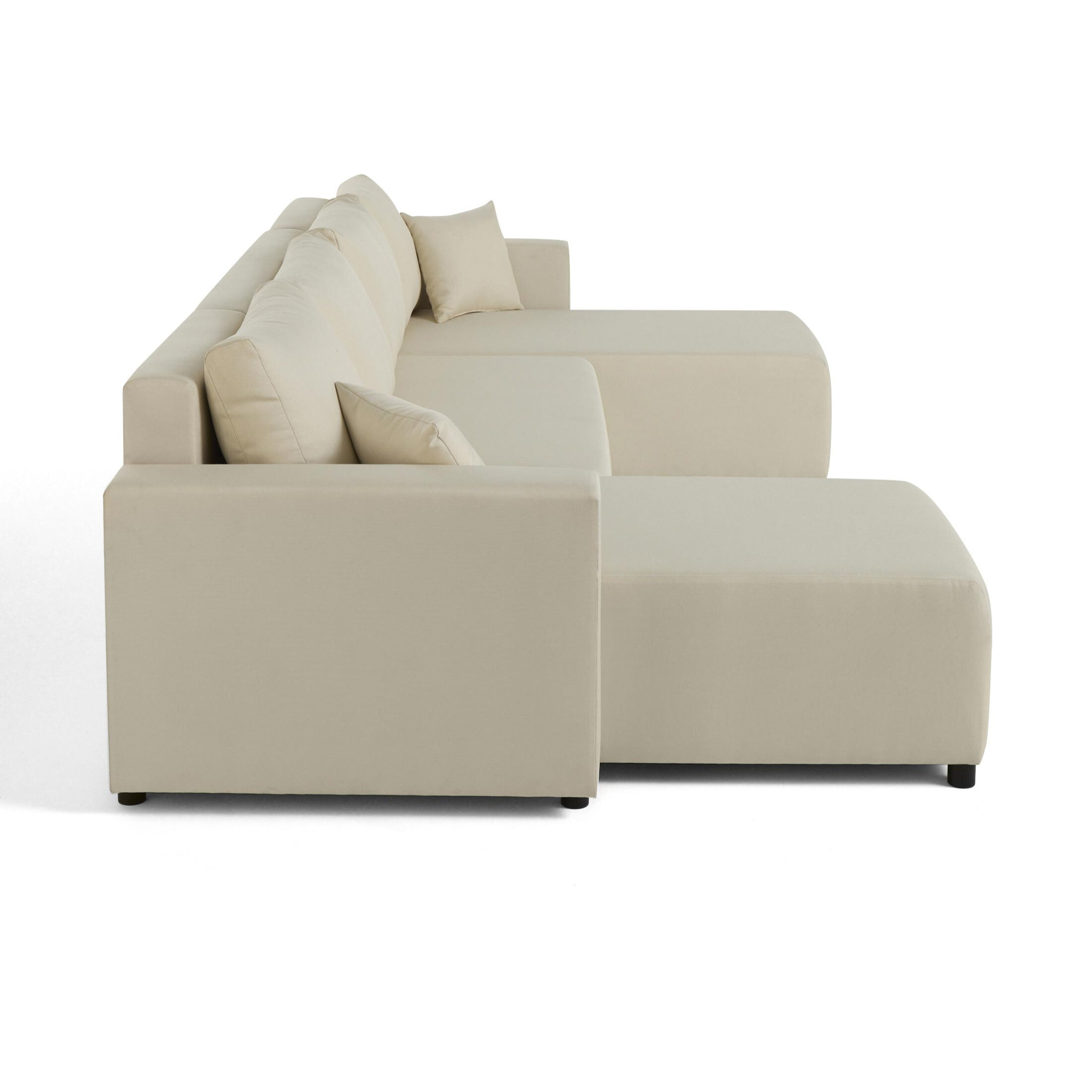 Regala - canapé panoramique - 7 places - convertible avec coffre - en tissu - Beige