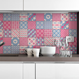 Stickers muraux - Sticker Mural Carrelage adhésif Cuisine Salle de Bain - 16 STICKERS CARREAUX DE CIMENT SCANDINAVE BROR