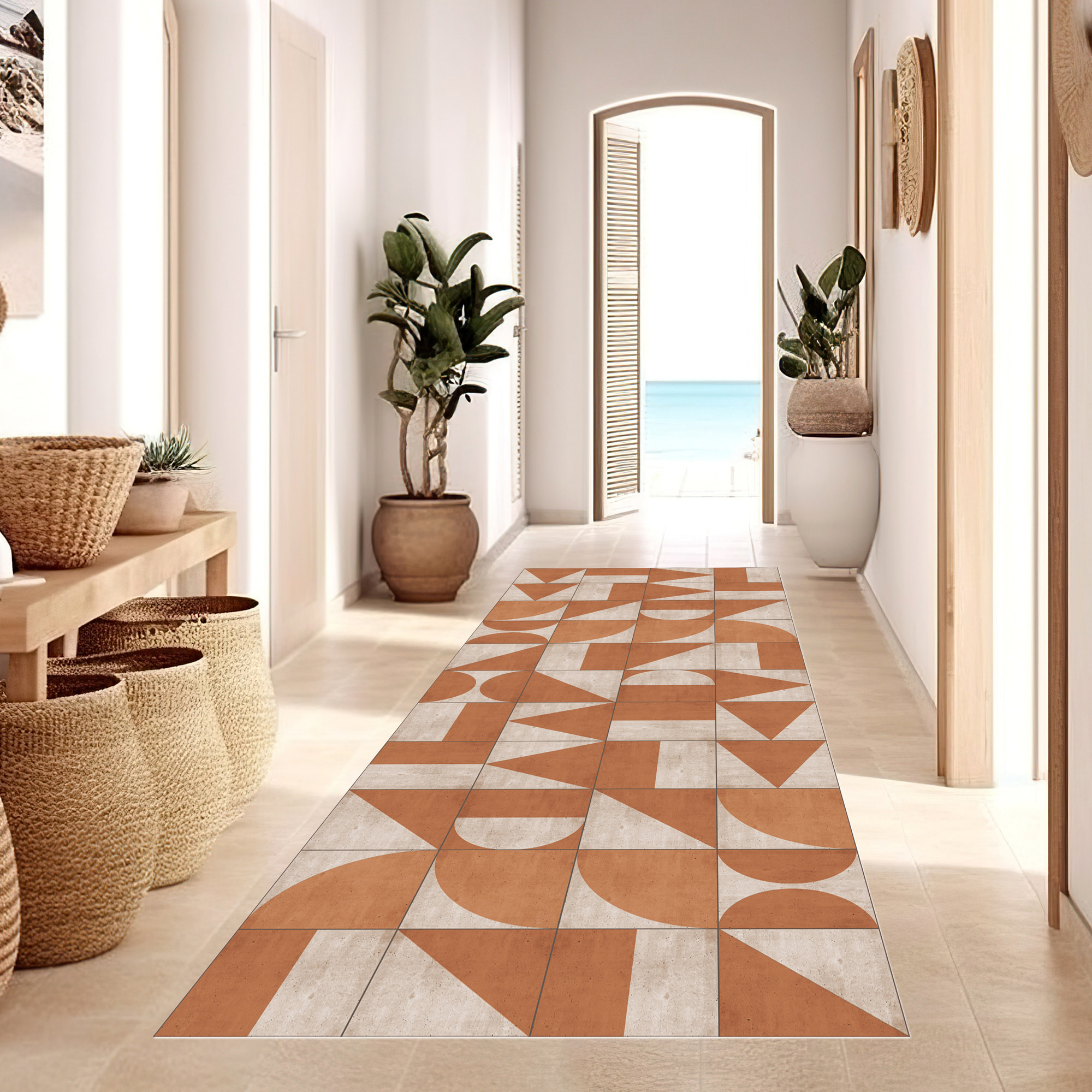 Alfombra de vinilo CERAMIKO, Troya 80x300 cm