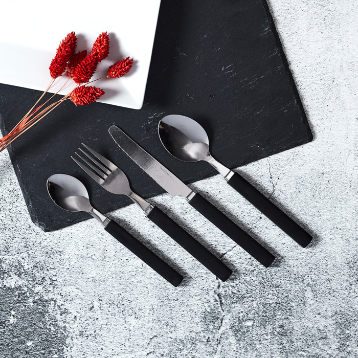 Menagere 16pcs Gris Avec Support Essentiel