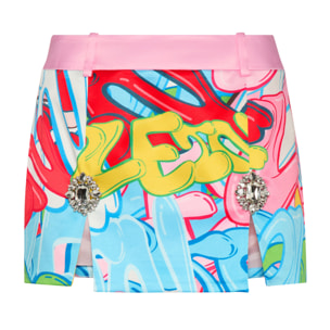 PHILIPP PLEIN Mini Skirt BOMBING GRAFFITI