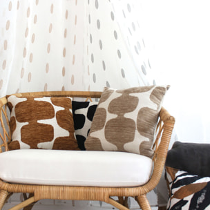 Coussin décoratif déhoussable jacquard motif moderne - Beige