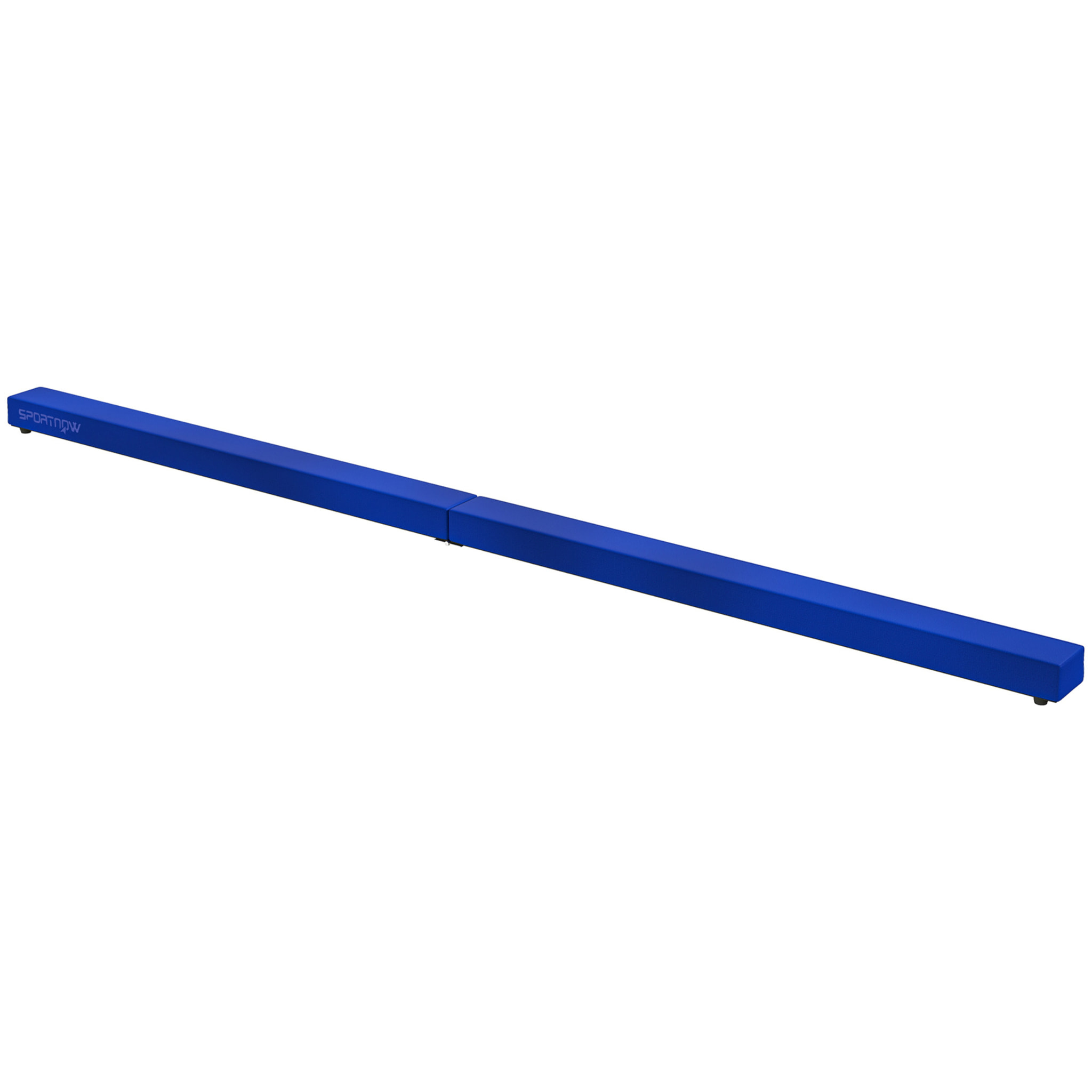 Poutre gymnastique pliable 240 cm - poutre d'équilibre antidérapante - bois de pin revêtement flanelle bleu