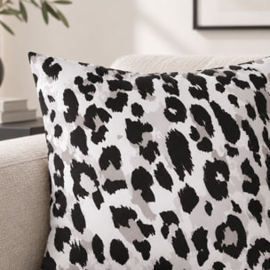 Coussin motif léopard - Noir