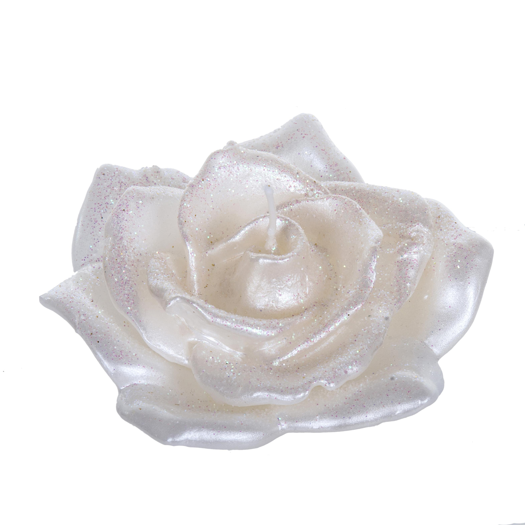 Rosa Cera Dm. 12 Brill. 4 Ore - Pezzi 2 - Colore Bianco - 12x7Hx12cm - Bianchi Dino