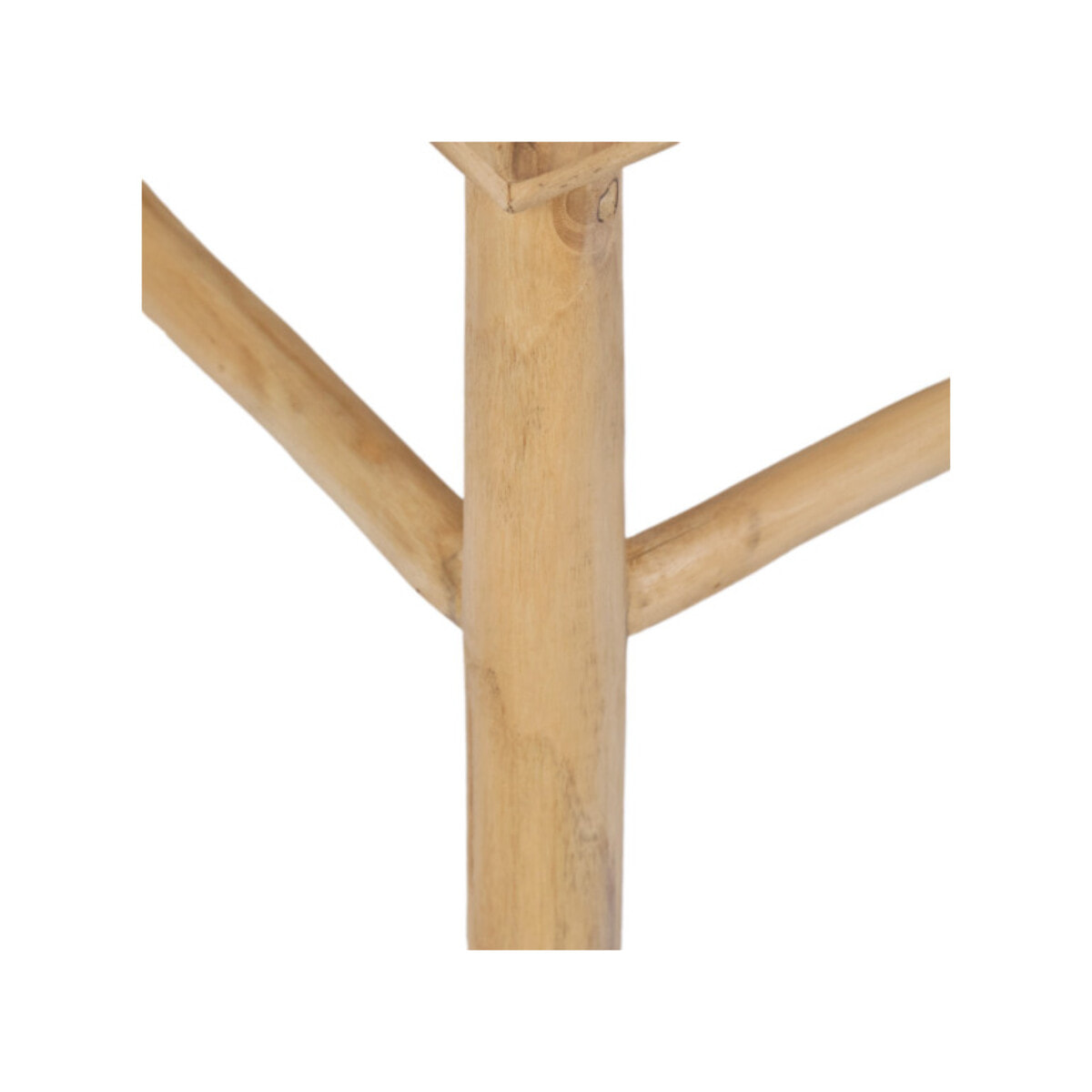 Petit tabouret carré artisanal 30 cm de haut en bois de teck - KIDA