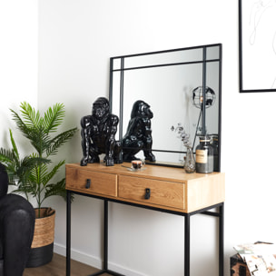 Miroir Rectangle Art Deco Noir