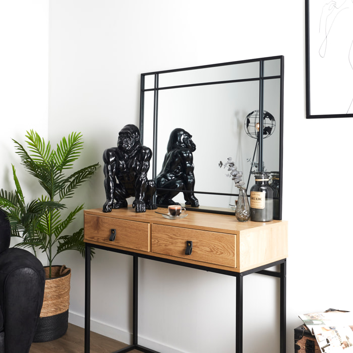 Miroir Rectangle Art Deco Noir