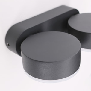 Forlight Aplique LED Pale 21W IP54 Blanco Neutro 4000K, Regulable ON-OFF, Acabado Gris Urbano