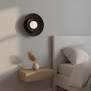Lampada a parete Poppi in acciaio nero opaco