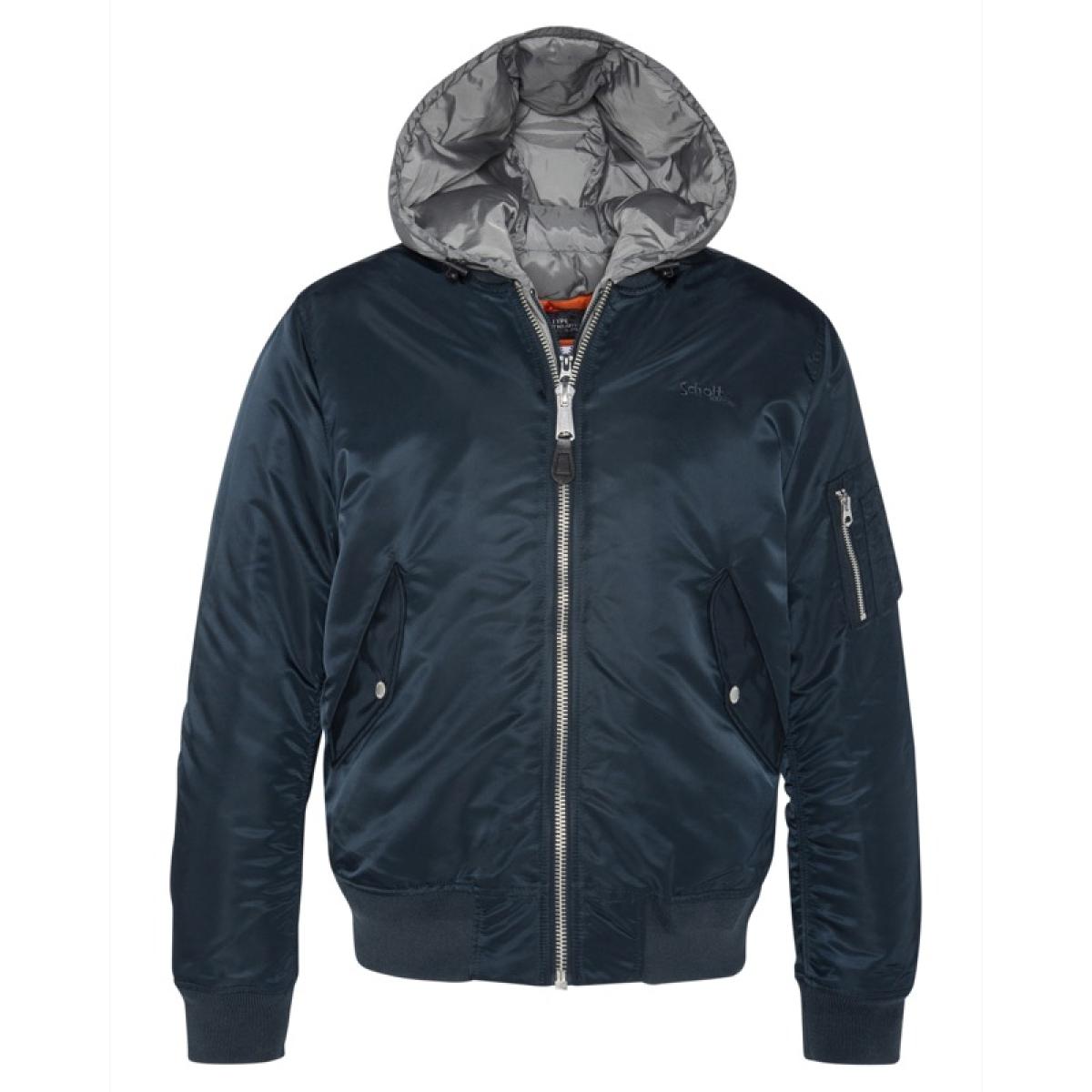 MA-20-RS MA-1 JACKET WITH DETACHABLE HOODED FAKE LINER 100% RECYCLED NYLON Blu