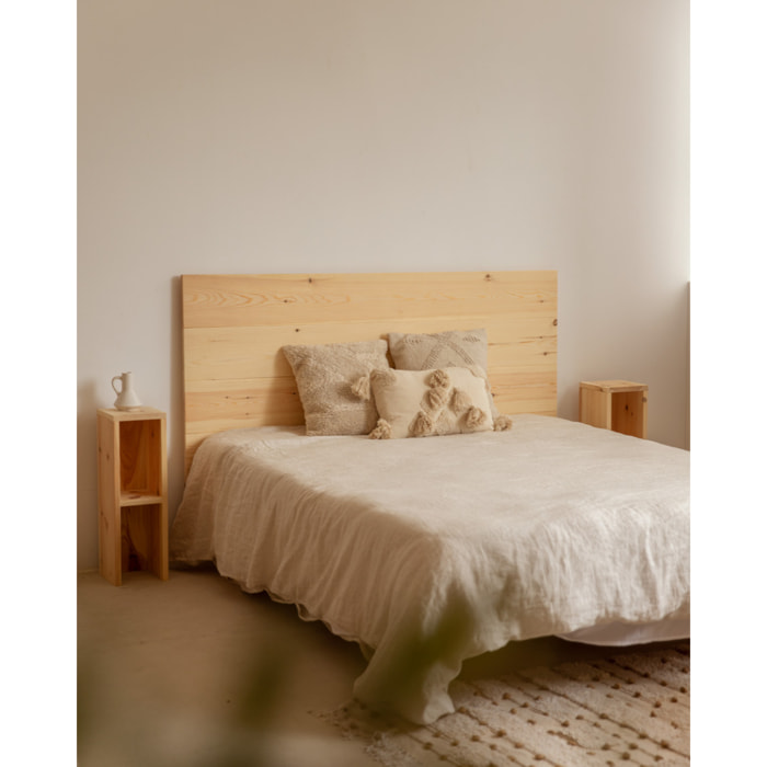 Pack de têtes de lit et de tables de chevet en bois massif ton naturel en différentes tailles