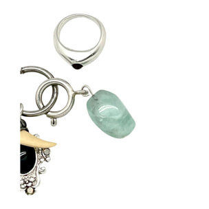 Collar largo Drift plata 10µ con anillo y otros charms