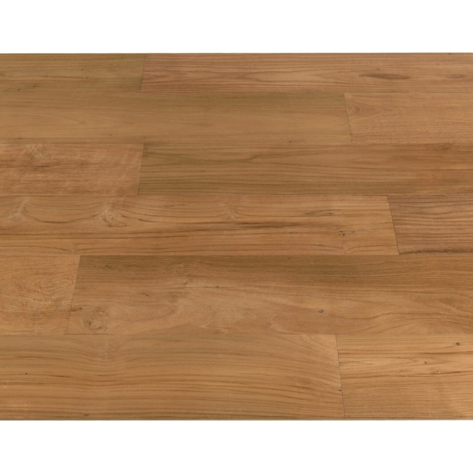 MAXENCE - Table à manger ext. 250/350x100cm teck recyclé pieds métal MAXENCE