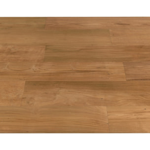 MAXENCE - Table à manger ext. 250/350x100cm teck recyclé pieds métal MAXENCE