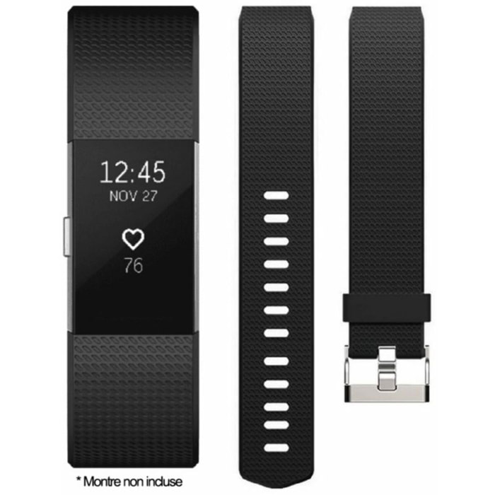 Bracelet IBROZ Fitbit Charge 2 Silicone noir