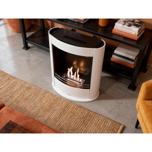 Chimenea de etanol de suelo en acero blanco TANTALO PURLINE