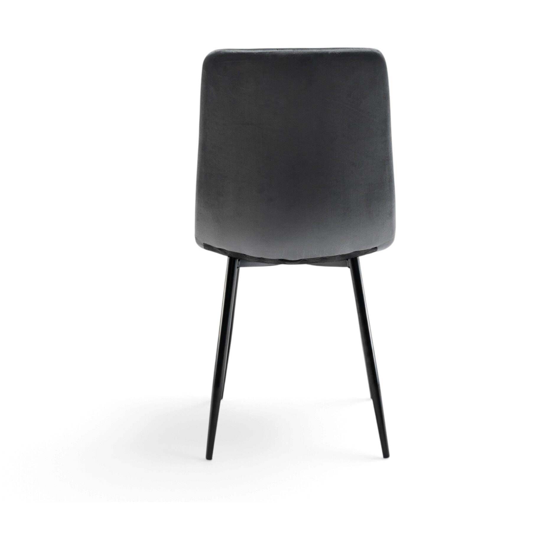 Set di 4 sedie CUENCA in tessuto effetto velluto grigio e gambe nere