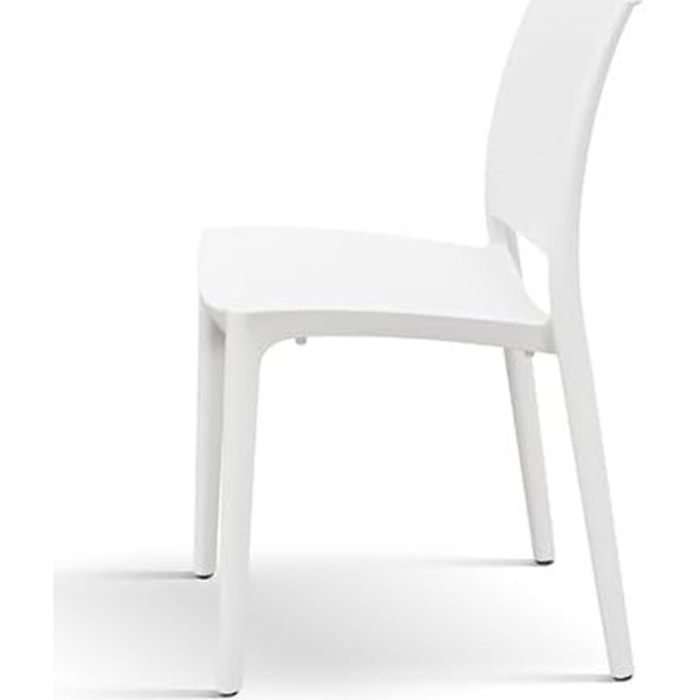 Set di 6 sedie NORTH BEACH in polipropilene bianco