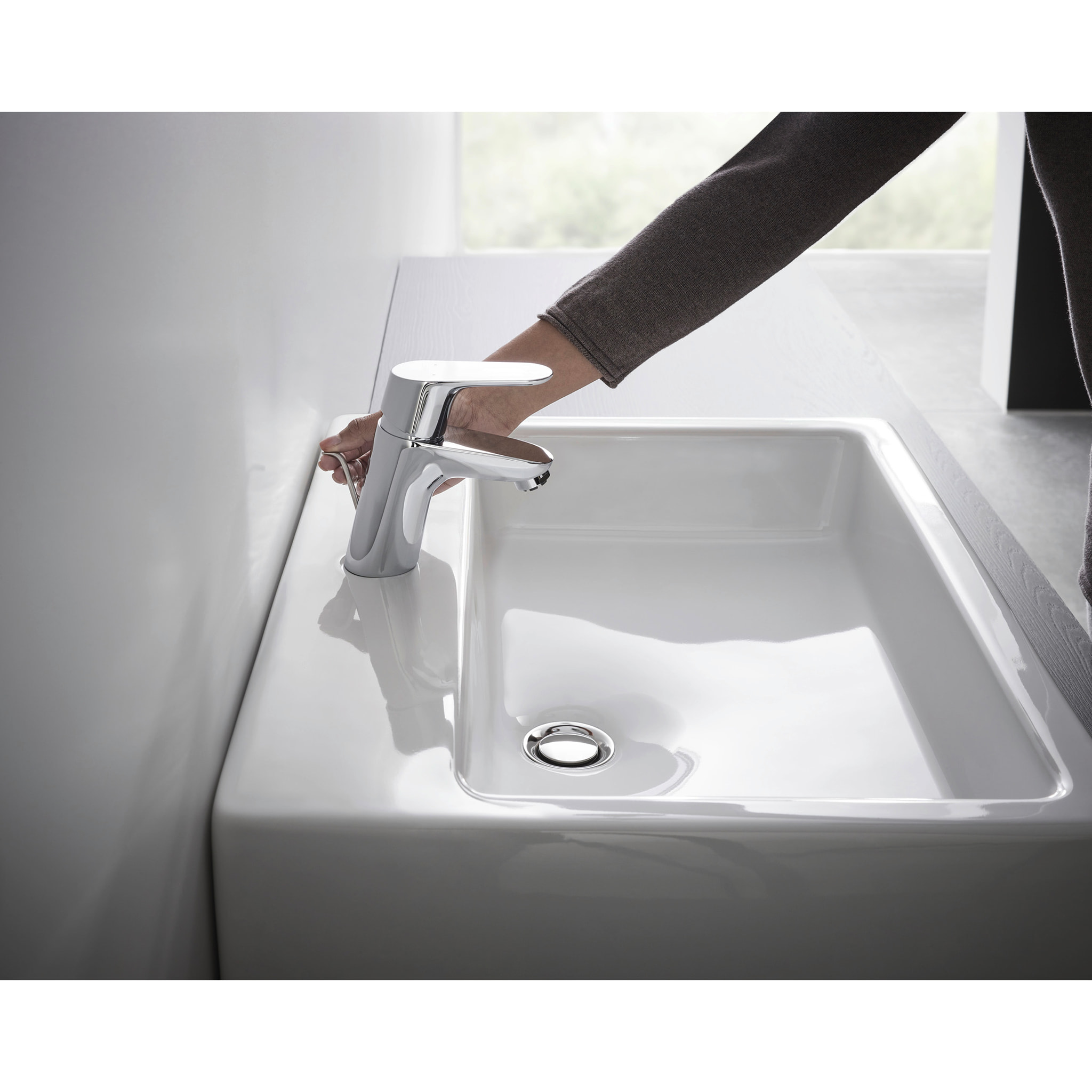 Mitigeur lavabo Focus 70 CH3 CoolStart avec tirette et vidage