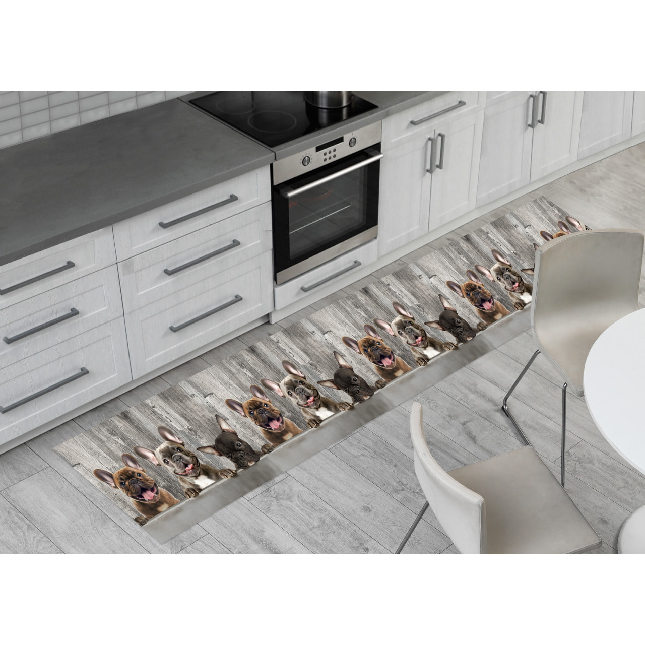 Tappeto Passatoia Corsia Cucina Ingresso Antimacchia Disegno Bulldog 497