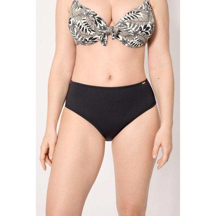 Slip bikini vita alta modellante Nero