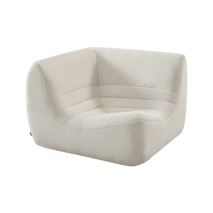 Chauffeuse d'angle velours côtelé 1 place SOKOL