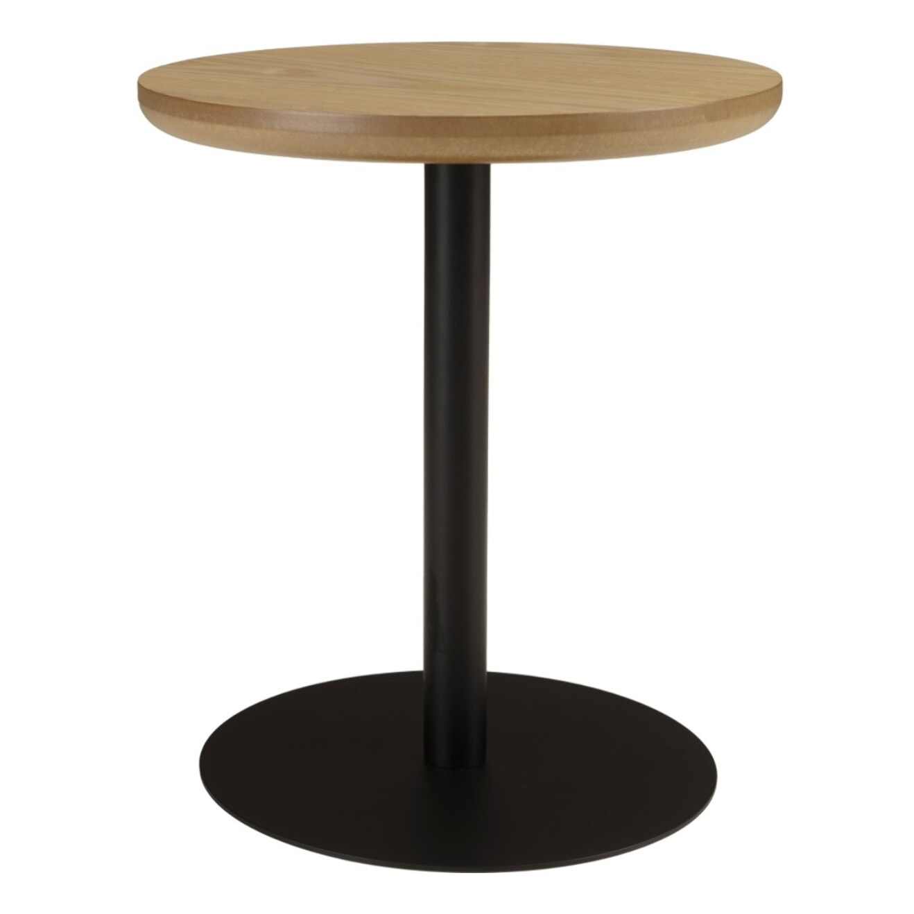 AGATHE - Table d'appoint ronde en bois couleur naturelle pied noir D35cm