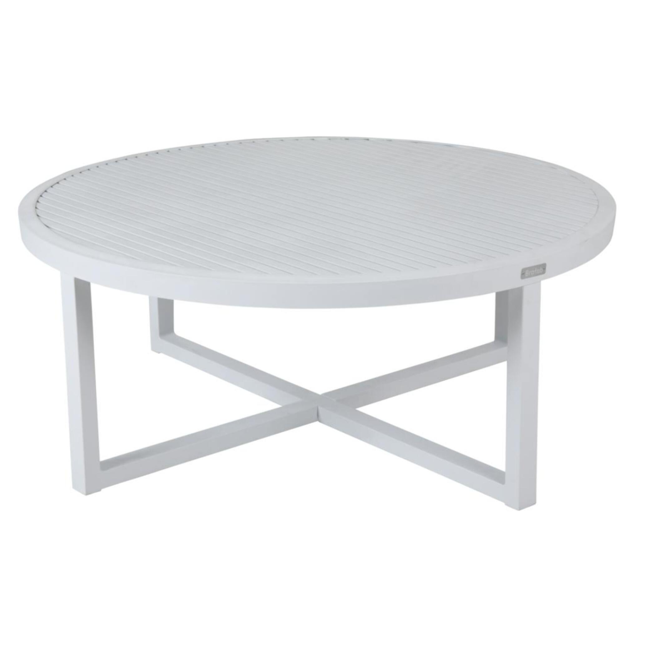 Table basse de jardin en aluminium blanc D 100 cm OSLO