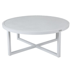 Table basse de jardin en aluminium blanc D 100 cm OSLO