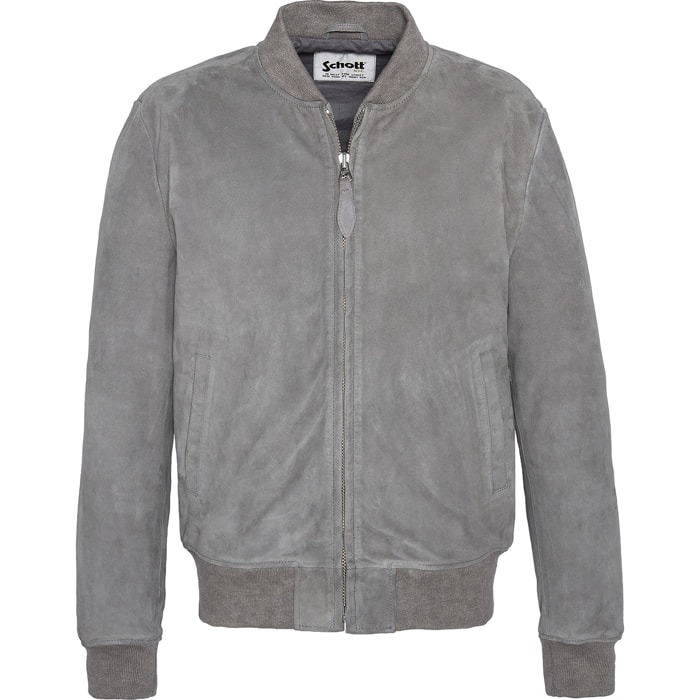 CASUAL BOMBER JACKET SCHOTT LIGHT GREY