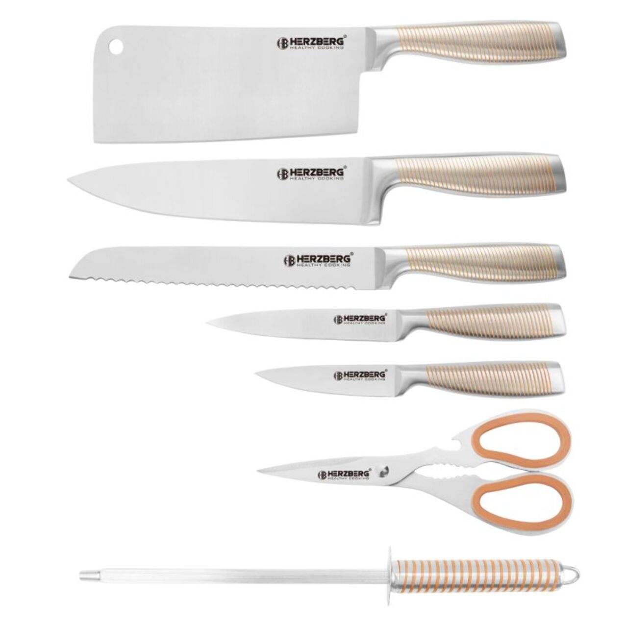 Set de couteaux 8 Pièces Jaune Herzberg HGSKN8-YEL