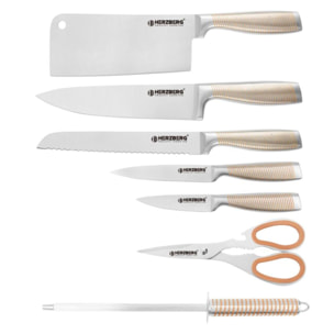 Set de couteaux 8 Pièces Jaune Herzberg HGSKN8-YEL