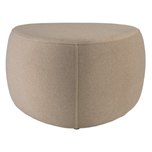 LEOPOLD - Pouf forme galet n°3 en tissu effet velours beige foncé