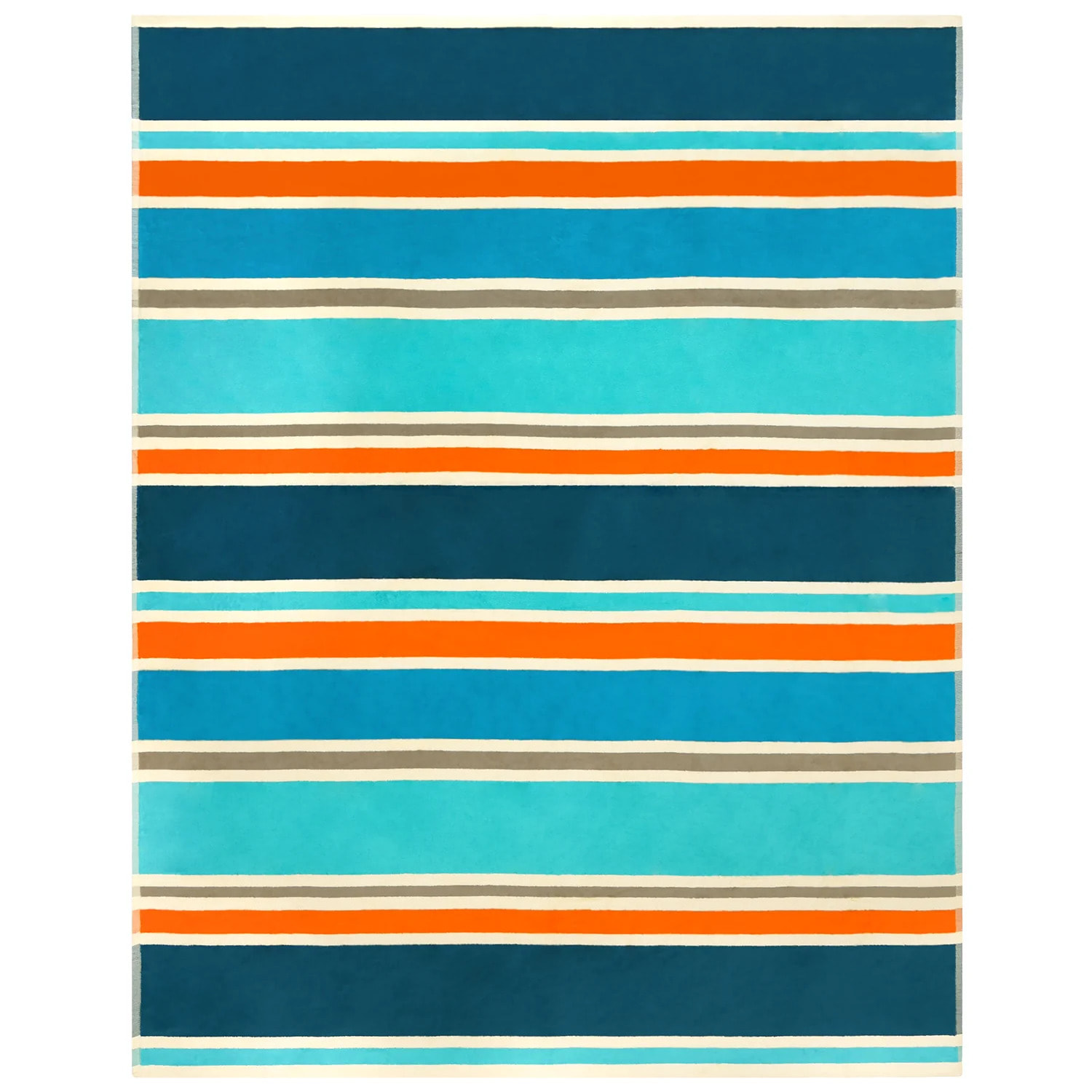 Serviette de plage XL éponge velours Jacquard Bleu 140x180 400g/m² - Cabrera