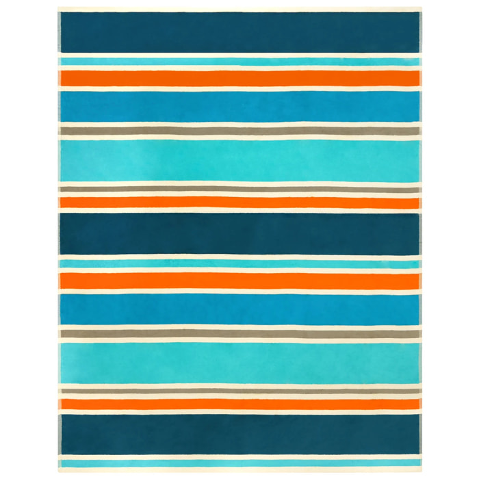 Serviette de plage XL éponge velours Jacquard Bleu 140x180 400g/m² - Cabrera