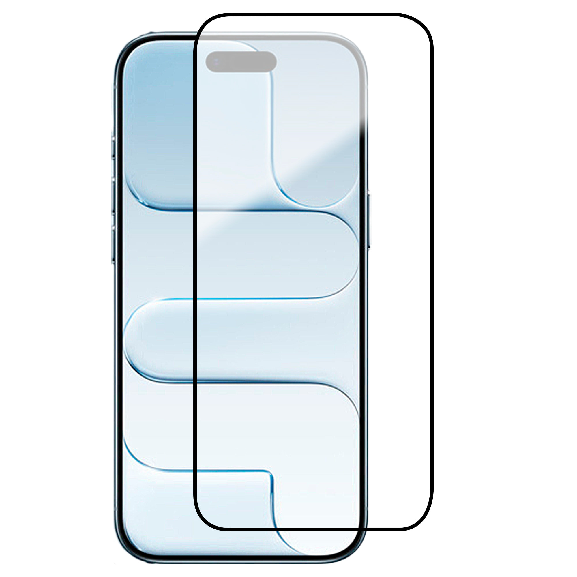 Protezione per schermo in vetro temperato 9H e design 9D con bordi neri per iPhone 17 Air.