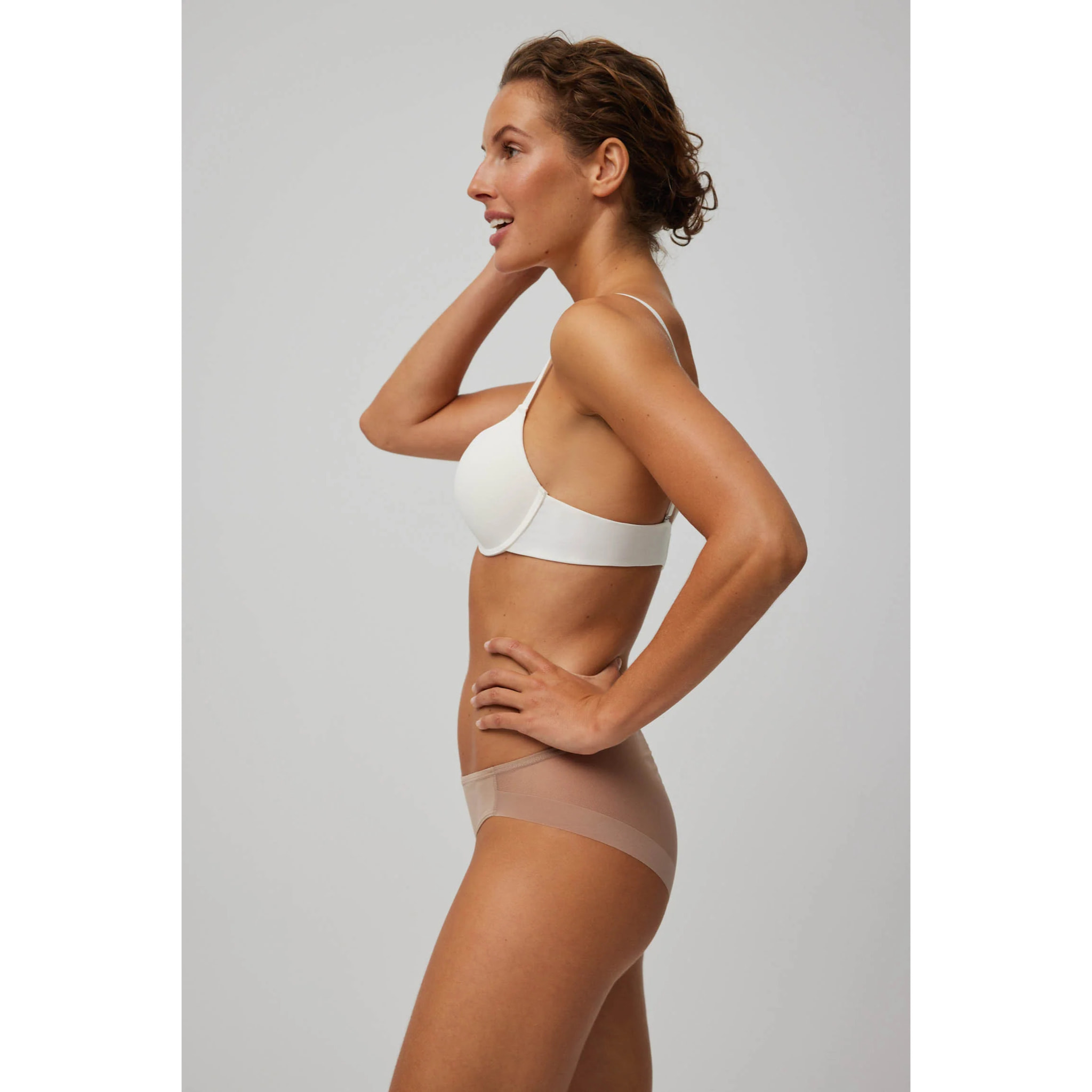 Slip in tulle di visone