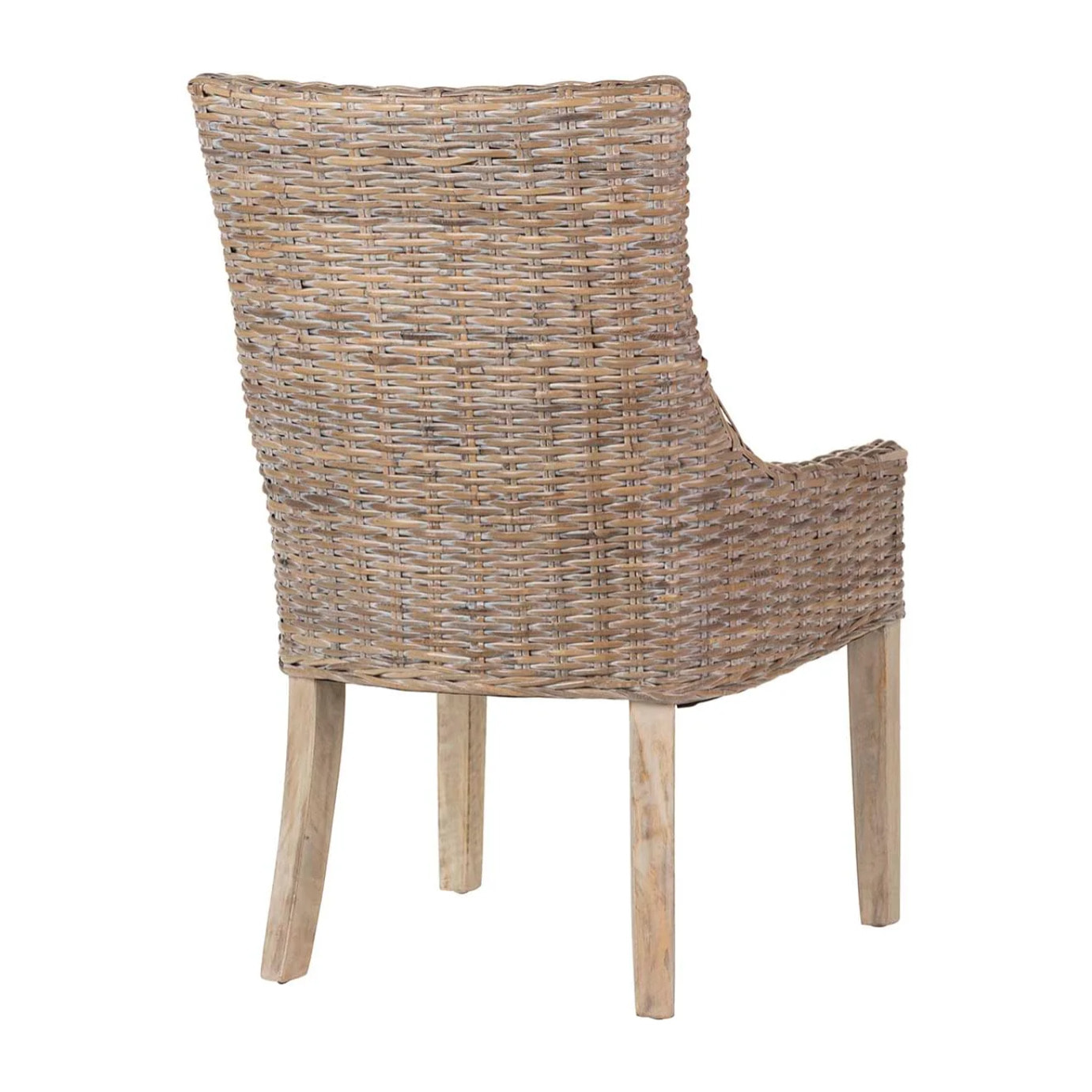 Silla Ratan-lino-madera Blanco Beige 54x52x91 Cm