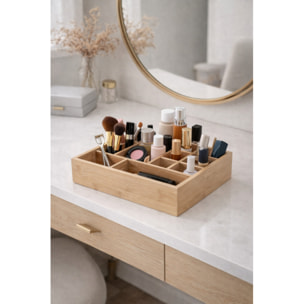 Organisateur de maquillage Bambou 10 compartiments ISALYS Beige MSV