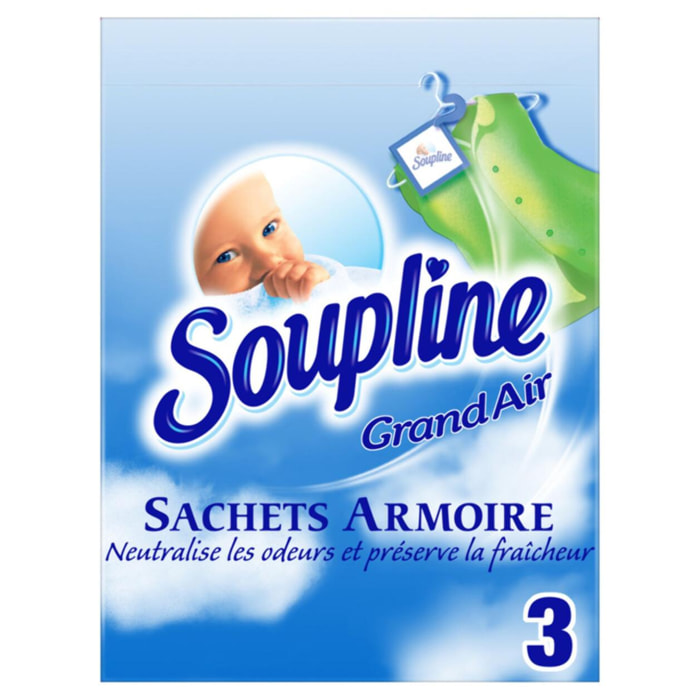 Pack de 10 - Soupline Sachets Armoire Grand Air - Boîte de 3