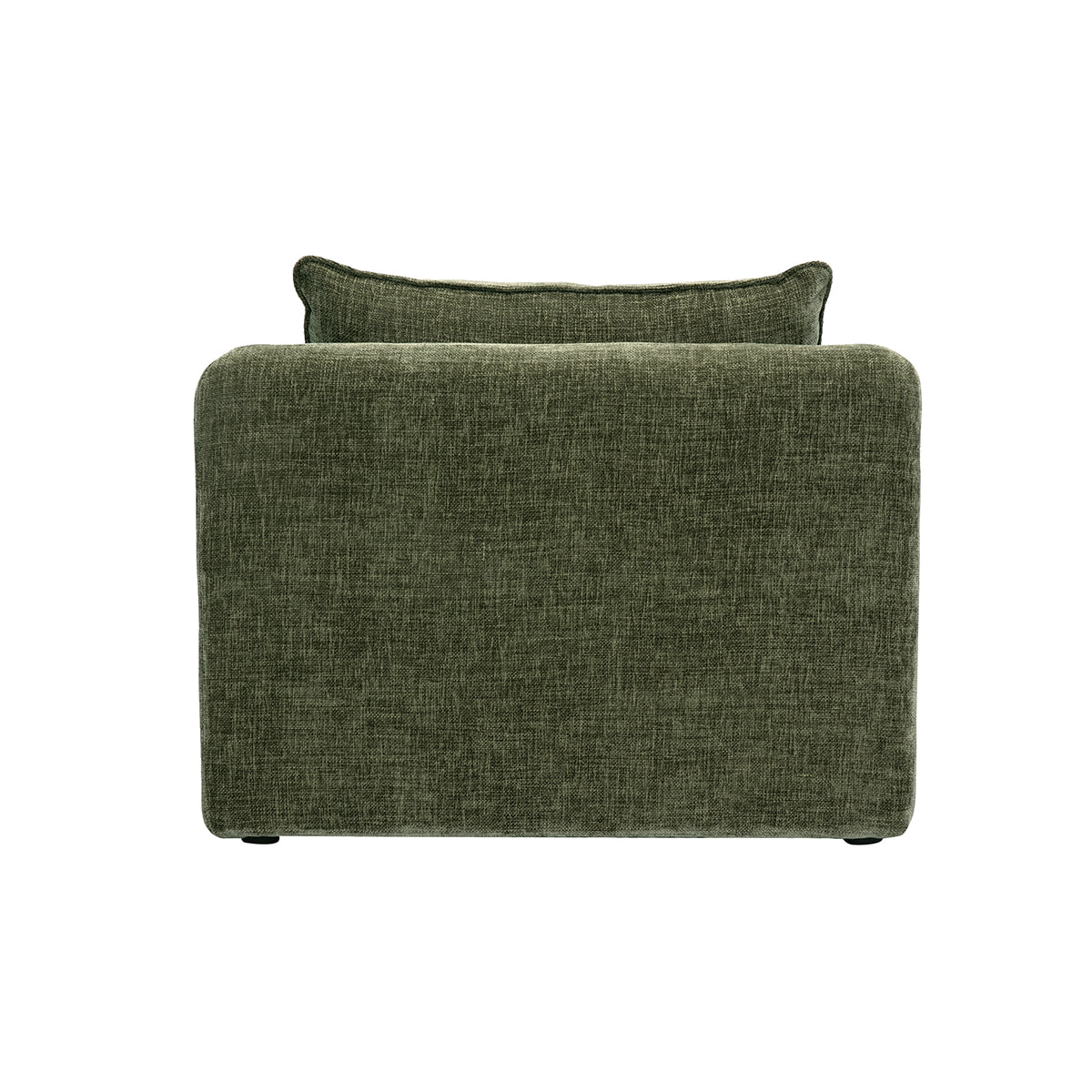 Fauteuil convertible en tissu effet velours texturé vert kaki MAHAUT