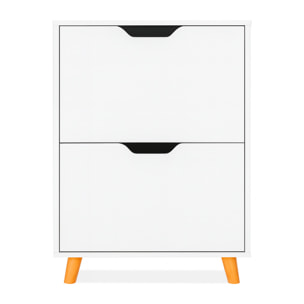 Emma - Scarpiera Salvaspazio 2 Ante 55x82x25 cm 12 Paia in Legno Bianco